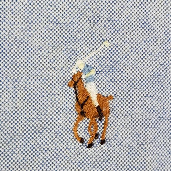 Polo Ralph Lauren Oxford Shirt Mens Size Large L 16 Button Down Solid Blue - Picture 4 of 10